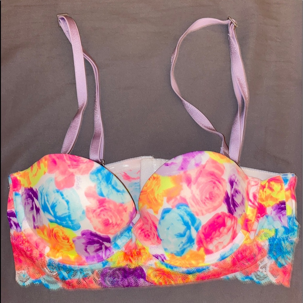 VS Pink Multi-Floral Bustier 32A